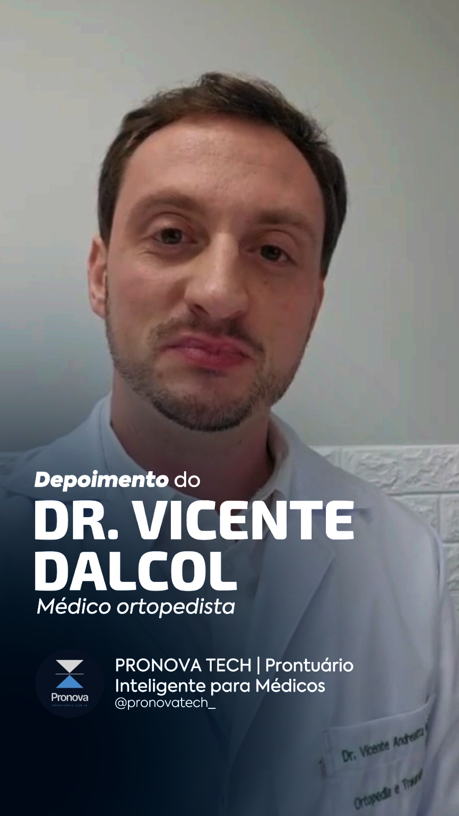 Capa do depoimento de Dr. Vicente Dalcol, Médico ortopedista